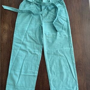 Green Paperbag crop pants